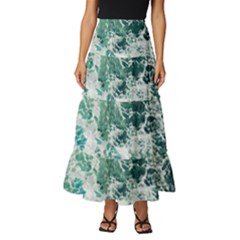 Blue Ocean Waves Tiered Ruffle Maxi Skirt by Jack14