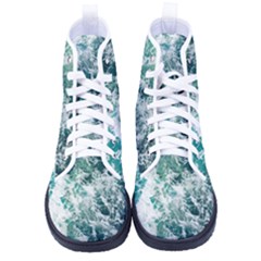 Blue Ocean Waves Women s High-top Canvas Sneakers by Jack14