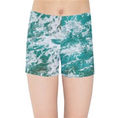 Blue Ocean Waves 2 Kids  Sports Shorts by Jack14