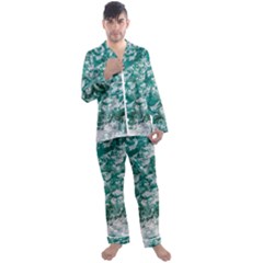 Blue Ocean Waves 2 Men s Long Sleeve Satin Pajamas Set by Jack14