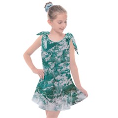 Blue Ocean Waves 2 Kids  Tie Up Tunic Dress by Jack14