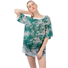 Blue Ocean Waves 2 Oversized Chiffon Top by Jack14