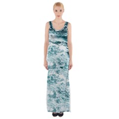 Ocean Wave Thigh Split Maxi Dress by Jack14