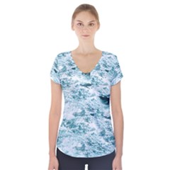 Ocean Wave Short Sleeve Front Detail Top by Jack14