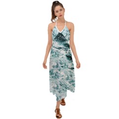 Ocean Wave Halter Tie Back Dress  by Jack14