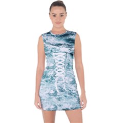 Ocean Wave Lace Up Front Bodycon Dress by Jack14