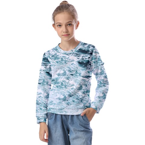 Ocean Wave Kids  Long Sleeve T-shirt With Frill  by Jack14