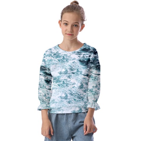 Ocean Wave Kids  Cuff Sleeve Top by Jack14