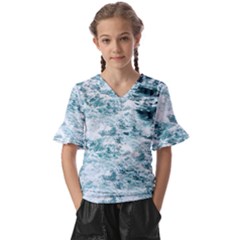 Ocean Wave Kids  V-neck Horn Sleeve Blouse by Jack14