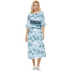 Ocean Wave Double Cuff Midi Dress by Jack14