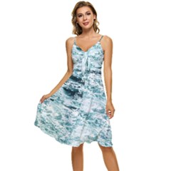 Ocean Wave Sleeveless Tie Front Chiffon Dress by Jack14