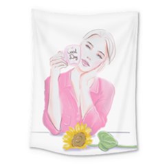 Girl Pink Medium Tapestry by SychEva