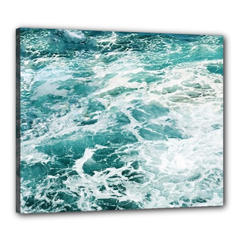 Blue Crashing Ocean Wave Canvas 24  x 20  (Stretched)