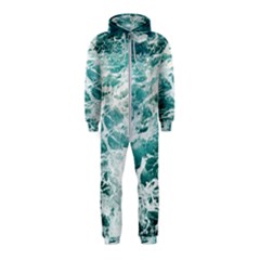 Blue Crashing Ocean Wave Hooded Jumpsuit (kids) by Jack14