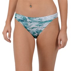 Blue Crashing Ocean Wave Band Bikini Bottoms