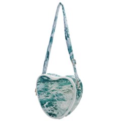 Blue Crashing Ocean Wave Heart Shoulder Bag