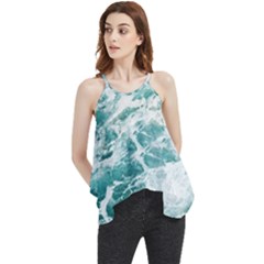 Blue Crashing Ocean Wave Flowy Camisole Tank Top