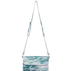 Blue Crashing Ocean Wave Mini Crossbody Handbag