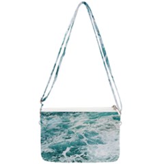 Blue Crashing Ocean Wave Double Gusset Crossbody Bag