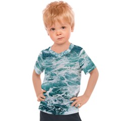 Blue Crashing Ocean Wave Kids  Sports T-Shirt