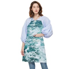 Blue Crashing Ocean Wave Pocket Apron