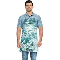 Blue Crashing Ocean Wave Kitchen Apron