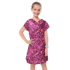 Pink Glitter Kids  Drop Waist Dress by Amaryn4rt