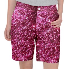 Pink Glitter Women s Pocket Shorts by Amaryn4rt