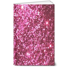 Pink Glitter 8  X 10  Hardcover Notebook