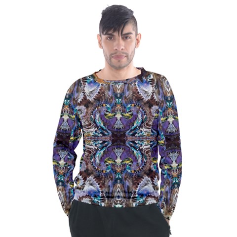  Violet Symmetry Men s Long Sleeve Raglan T-shirt by kaleidomarblingart