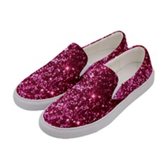 Pink Glitter Women s Canvas Slip Ons by Amaryn4rt