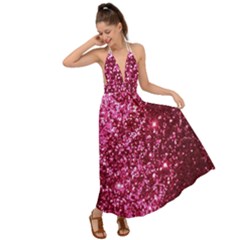 Pink Glitter Backless Maxi Beach Dress by Amaryn4rt