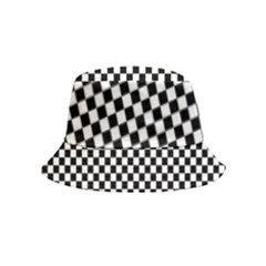 Black And White Checkerboard Background Board Checker Inside Out Bucket Hat (kids) by Amaryn4rt