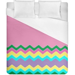 Easter Chevron Pattern Stripes Duvet Cover (california King Size) by Amaryn4rt