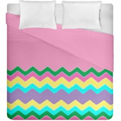 Easter Chevron Pattern Stripes Duvet Cover Double Side (king Size) by Amaryn4rt