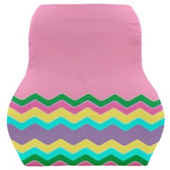 Easter Chevron Pattern Stripes Car Seat Back Cushion  by Amaryn4rt