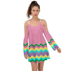 Easter Chevron Pattern Stripes Boho Dress