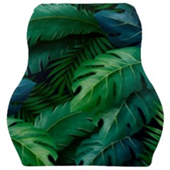 Tropical Green Leaves Background Car Seat Velour Cushion  by Amaryn4rt