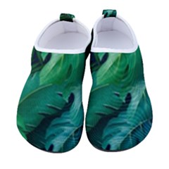 Tropical Green Leaves Background Kids  Sock-style Water Shoes