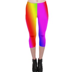 Multi-color-rainbow-background Capri Leggings  by Amaryn4rt