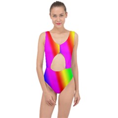 Multi-color-rainbow-background Center Cut Out Swimsuit by Amaryn4rt