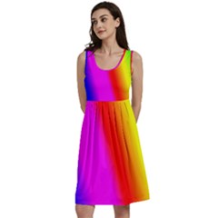 Multi-color-rainbow-background Classic Skater Dress by Amaryn4rt