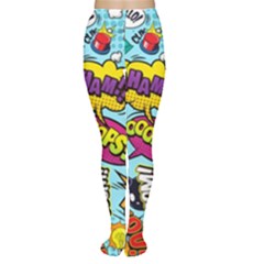 Comic Elements Colorful Seamless Pattern Tights