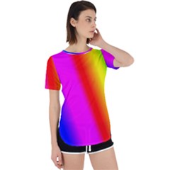 Multi-color-rainbow-background Perpetual Short Sleeve T-shirt