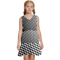 Background-wallpaper-texture-lines Dot Dots Black White Kids  Sleeveless Tiered Mini Dress by Amaryn4rt