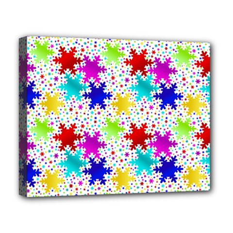 Snowflake Pattern Repeated Deluxe Canvas 20  X 16  (stretched) by Amaryn4rt