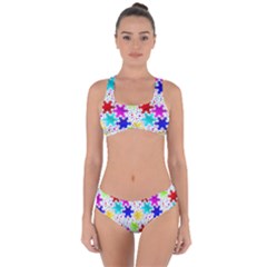 Snowflake Pattern Repeated Criss Cross Bikini Set by Amaryn4rt