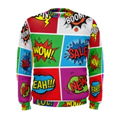 Pop Art Comic Vector Speech Cartoon Bubbles Popart Style With Humor Text Boom Bang Bubbling Expressi Men s Sweatshirt by Amaryn4rt