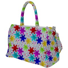 Snowflake Pattern Repeated Duffel Travel Bag by Amaryn4rt