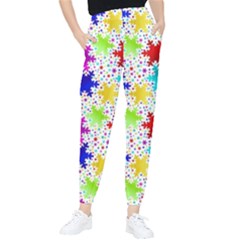 Snowflake Pattern Repeated Women s Tapered Pants